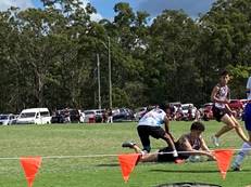 A group of people playing a game

Description automatically generated with medium confidence