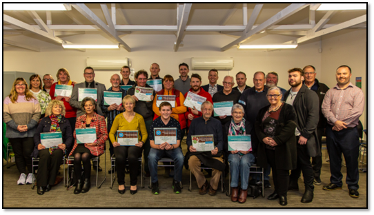 A group of people holding signs

Description automatically generated with medium confidence