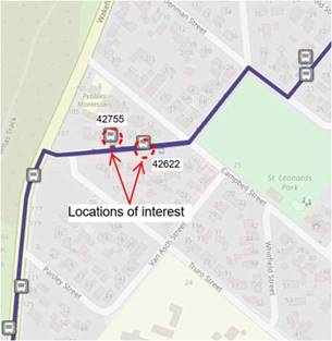 A map of a city with a route

Description automatically generated