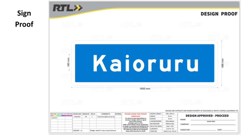 A blue rectangular sign with white text

Description automatically generated
