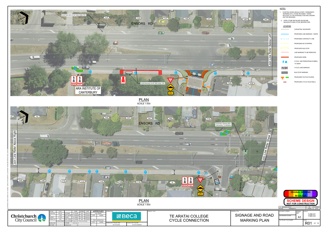 A map of a road with traffic signs

Description automatically generated