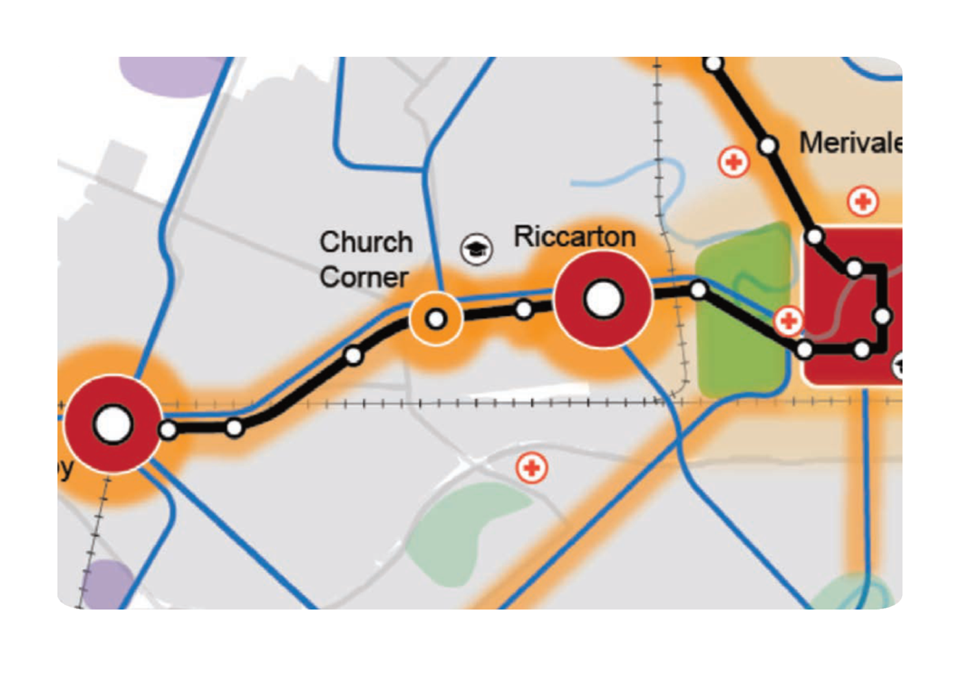 A map with red circles and black lines

Description automatically generated