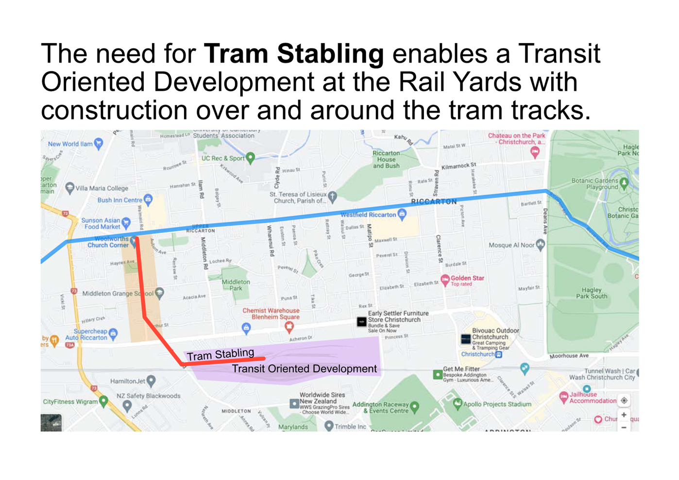 A map of a city with a blue line

Description automatically generated