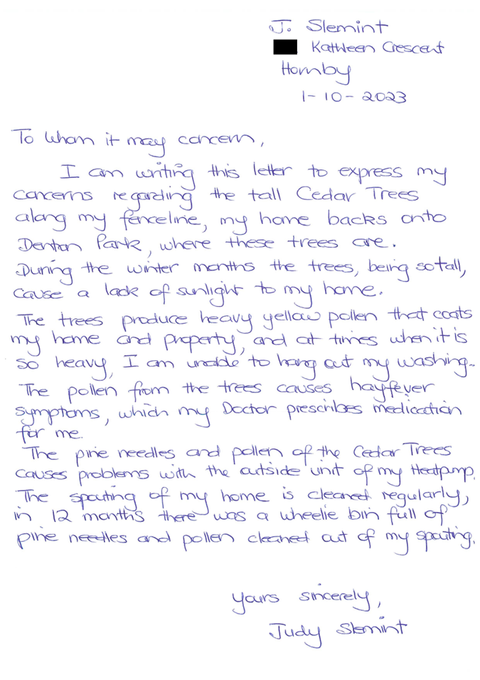 A letter to a person

Description automatically generated