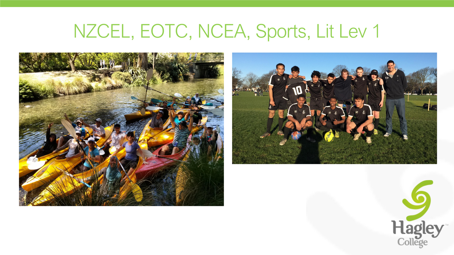 A group of people in a field of kayaks

Description automatically generated