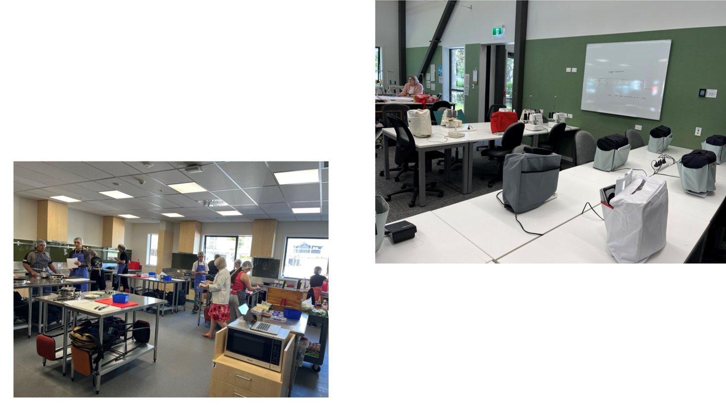 A collage of a room with tables and chairs

Description automatically generated