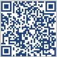A qr code with blue and white squares

Description automatically generated