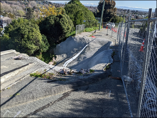 A road with a pipe and trees

Description automatically generated