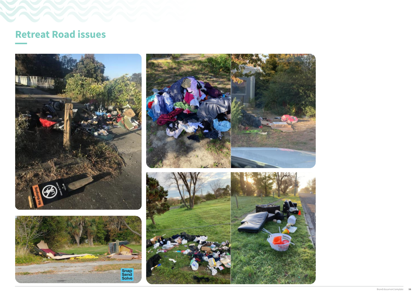 A collage of garbage in a yard

Description automatically generated