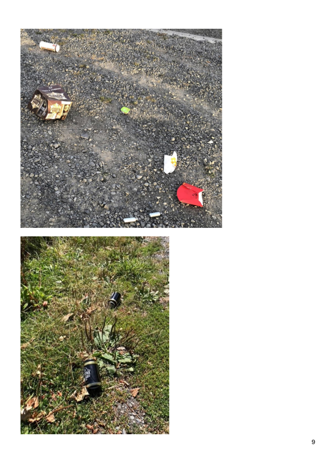 A collage of trash on the ground

Description automatically generated