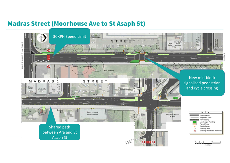 A map of a road with blue text

Description automatically generated