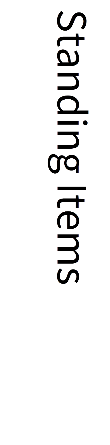 Standing Items

