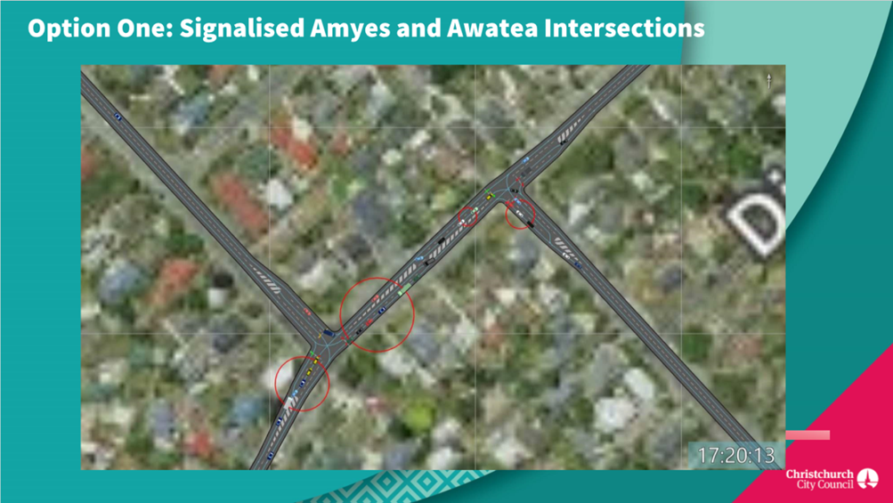 A map of a road with cars and buildings

Description automatically generated