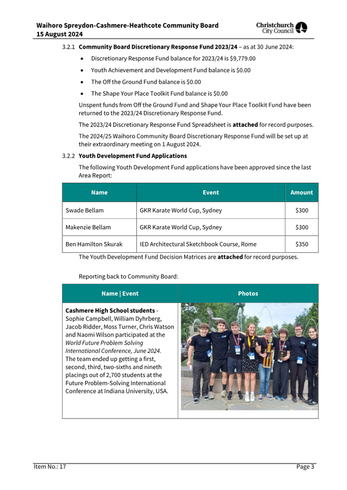 A group of people standing in front of a list

Description automatically generated