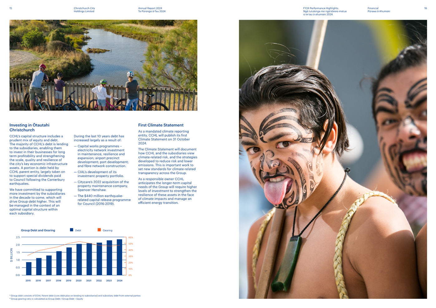 A person with face paint and a picture of a river

Description automatically generated