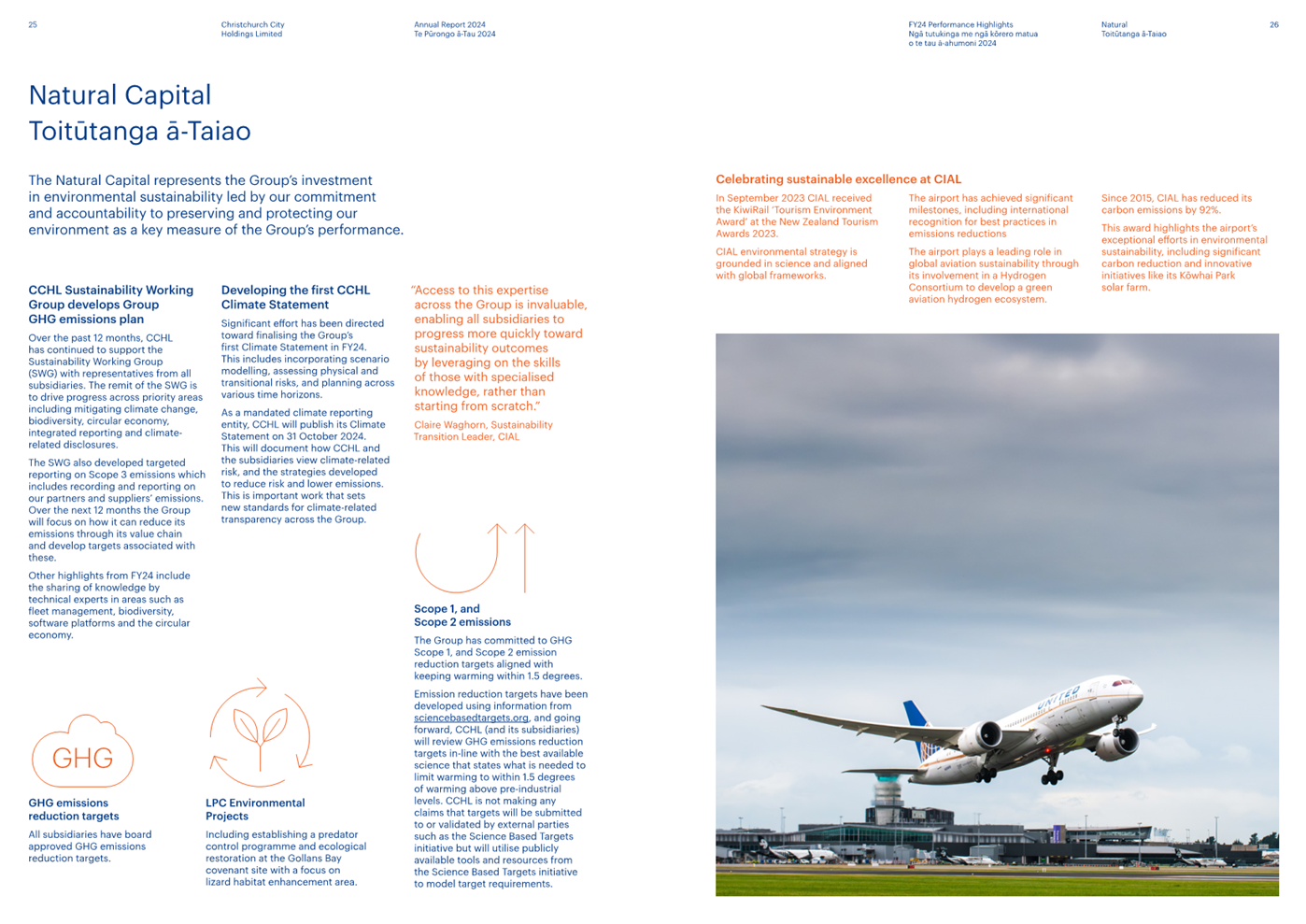 An airplane taking off

Description automatically generated