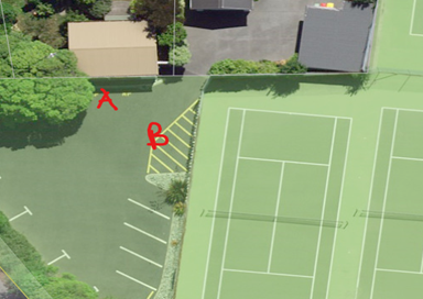 Aerial view of a tennis court

Description automatically generated