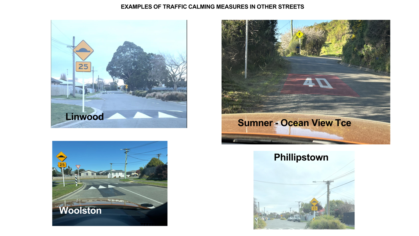 A collage of different views of a street

Description automatically generated