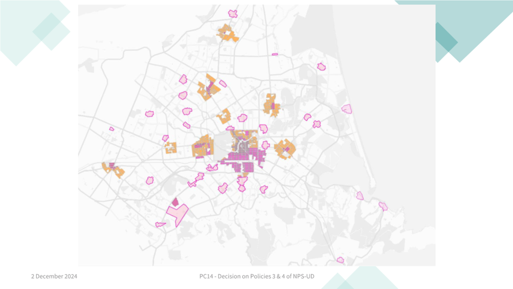 A map with pink and orange dots

Description automatically generated