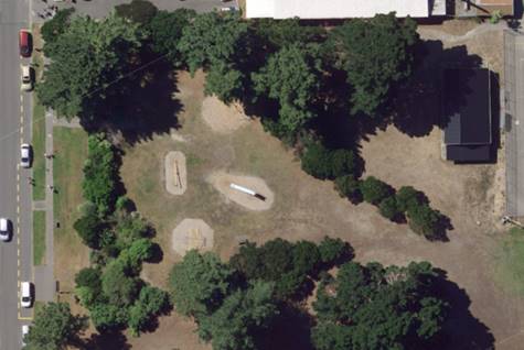 Aerial view of a park with trees

Description automatically generated