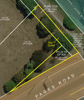 A aerial view of a road with a yellow rectangle

Description automatically generated