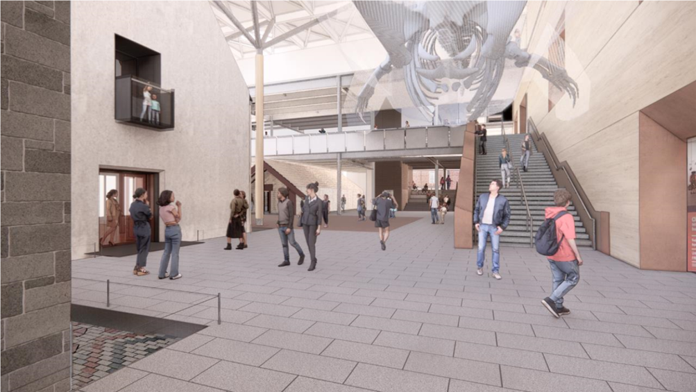 A group of people walking in a building

AI-generated content may be incorrect.