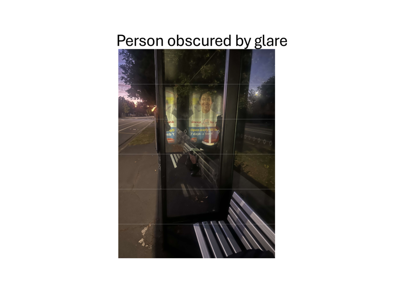 A bus stop with a person on the side

AI-generated content may be incorrect.