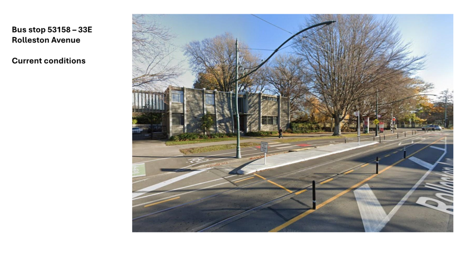 A street with a light pole and trees

AI-generated content may be incorrect.