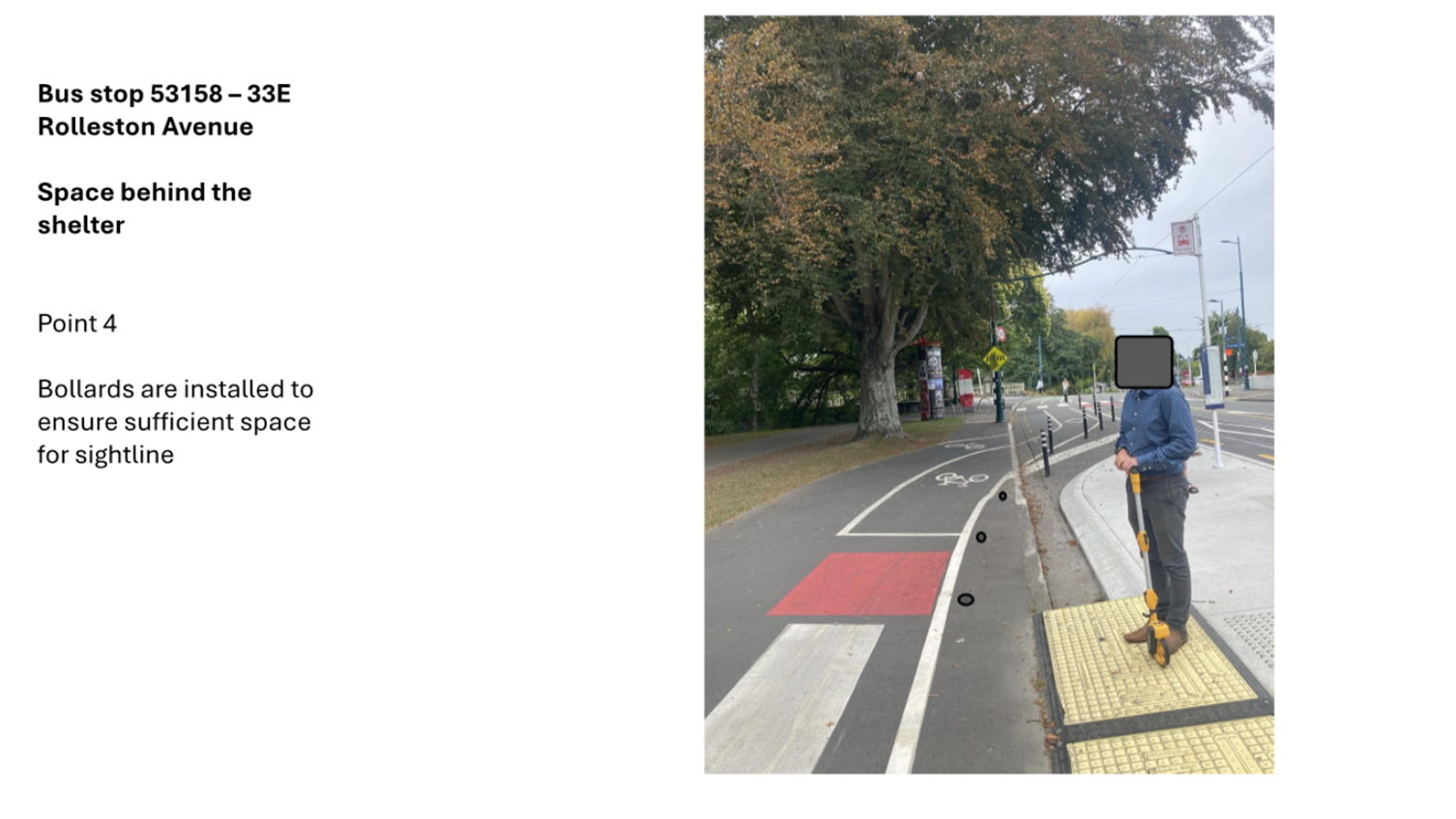 A person standing on a sidewalk next to a person on a bike

AI-generated content may be incorrect.
