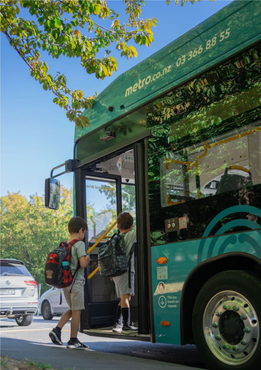 Two children getting off a bus

AI-generated content may be incorrect.