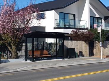 A bus stop on the street