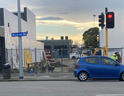 A view of empty site of the former Upper Riccarton Memorial Library on Riccarton Road

