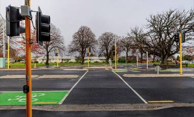 A new signalised crossing at the Yaldhurst, Riccarton and Main South roads intersection.
