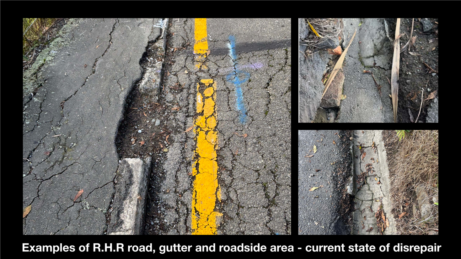 A collage of a road with yellow lines

AI-generated content may be incorrect.