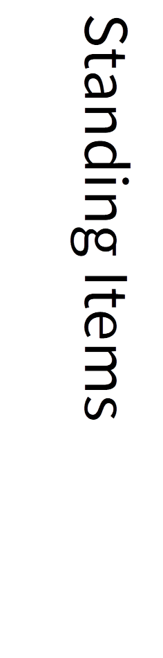 Standing Items