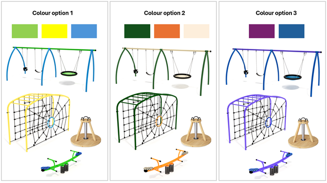 A collage of different playground equipment

AI-generated content may be incorrect.