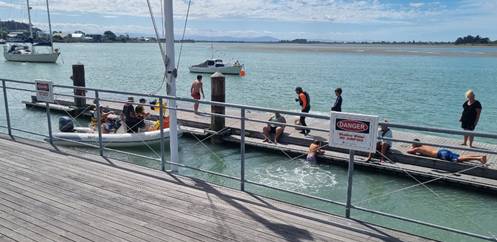 A group of people on a dock

AI-generated content may be incorrect.