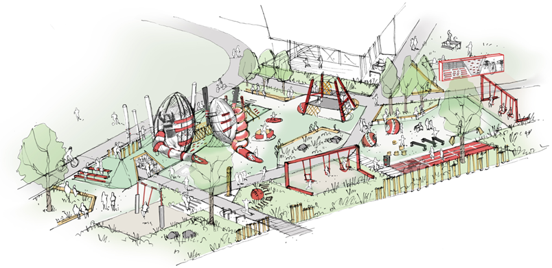 A drawing of a playground

AI-generated content may be incorrect.